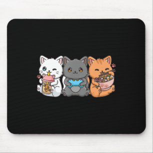 Anime Boba Tea Bubble Tea Gaming Gamer Ramen Cat Mouse Pad