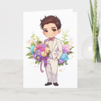 Anime Boy Chibi Kawaii Flowers