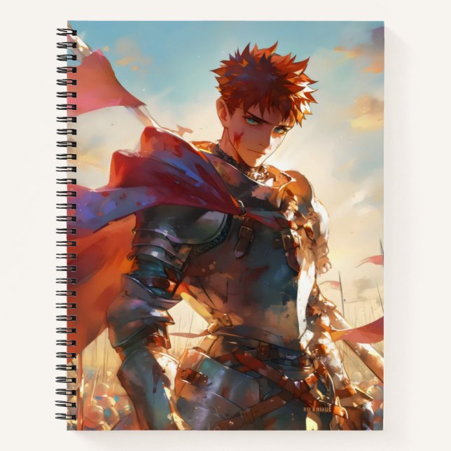 Anime Boy Knight Notebook (Front)
