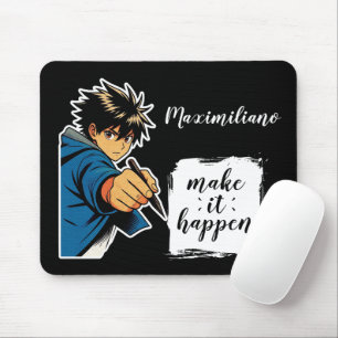 Anime Boy Make It Happen Personalized Mouse Pad