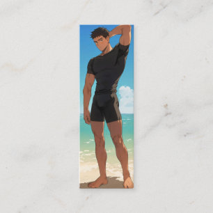Anime Boy on Beach Mini Business Card