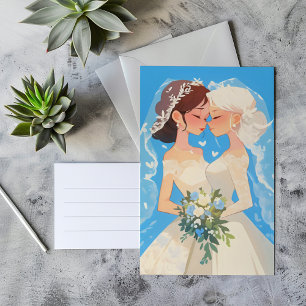 Anime Brides Lesbian Wedding Invitation