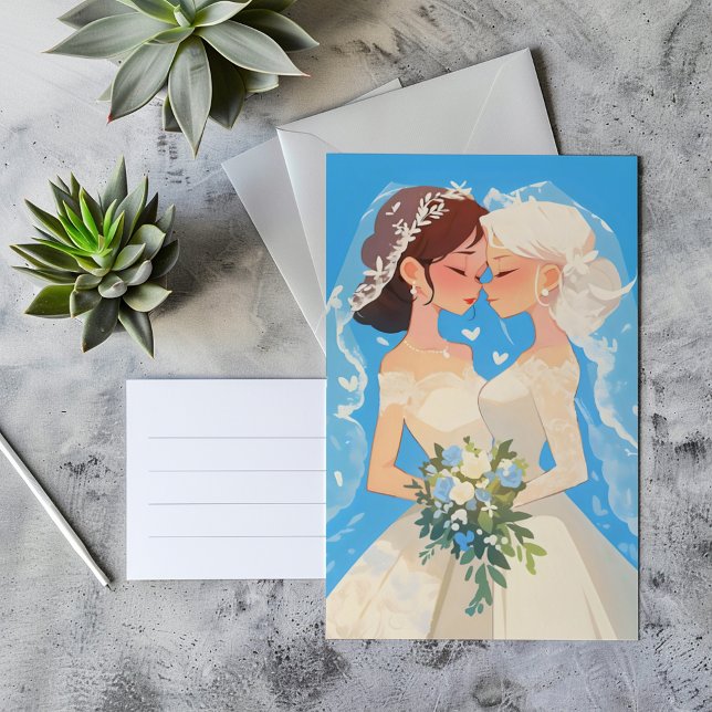 Anime Brides Lesbian Wedding Invitation (Creator Uploaded)