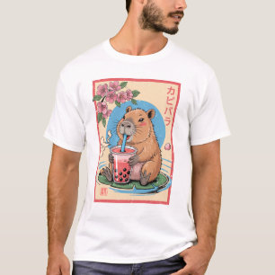 Anime Capybara Graphic Tees Kawaii Japanese Vintag
