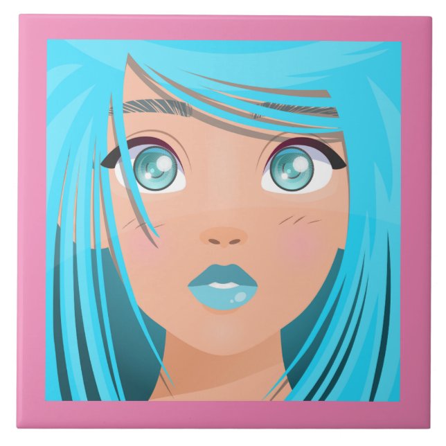 ANIME CARTOON GIRL  TILE (Front)