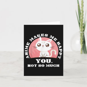 Anime Cat Gift Kawaii Japan Ramen Baka Otaku Manga Card