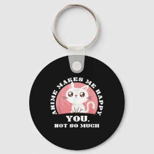 Anime Cat Gift Kawaii Japan Ramen Baka Otaku Manga Keychain