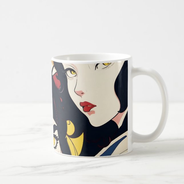 Anime Cat Girls Pattern Coffee Mug (Right)