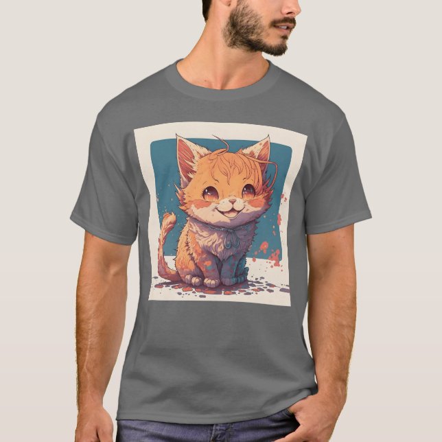 Anime Cat Kitty friends T-Shirt (Front)