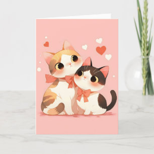 Anime Cat Love Cute Holiday Card