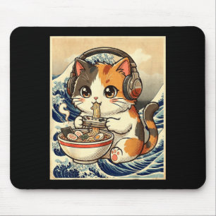 Anime Cat Ramen Gamer Japanese Art Retro Vintage C Mouse Pad