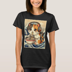 Anime Cat Ramen Gamer Japanese Art Retro Vintage C T-Shirt