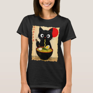 Anime Cat Ramen Japanese Funny Cat Graphic Tees An