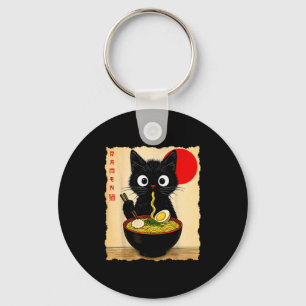 Anime Cat Ramen Japanese Funny Cat Graphic Tees An Keychain