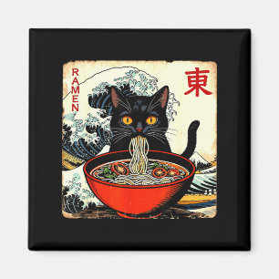 Anime Cat Ramen Japanese Funny Graphic Tees Kawaii Magnet