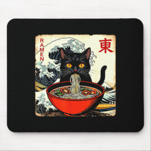 Anime Cat Ramen Japanese Funny Graphic Tees Kawaii Mouse Pad