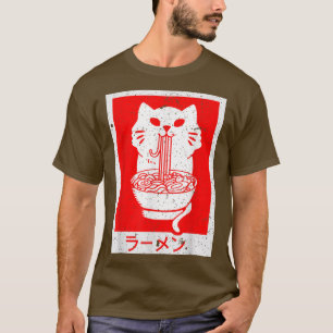 Anime Cat Ramen Kawaii Neko Noodles T-Shirt