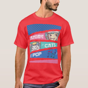 Anime Cats KPop Japanese Art Manga Otaku Kawaii Ja T-Shirt