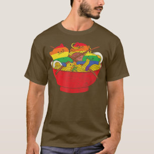 Anime Cats Ramen LGBTQ Flag LGBT Gay Pride Tee For