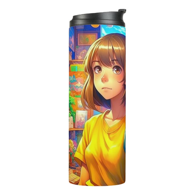 Anime Characters Colourful Art  Thermal Tumbler (Rotated Left)