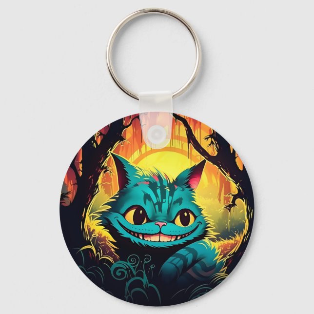 Anime Cheshire Cat Alice in Wonderland  Keychain (Front)