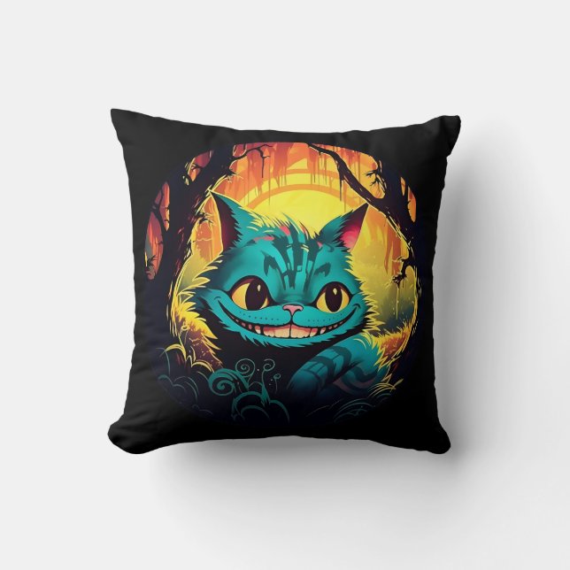 Anime Cheshire Cat Alice in Wonderland  Throw Pillow (Front)