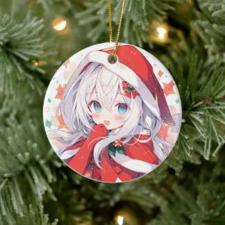 Anime Christmas Ornament, Anime Christmas Gift Ceramic Ornament
