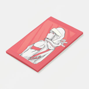 Anime Christmas Sweater- Girl with Santa Hat Post-it Notes