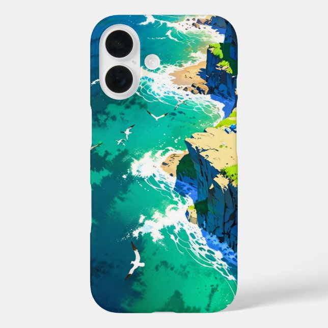 Anime Coastal Cliffs in Summer Case-Mate iPhone Case (Back)