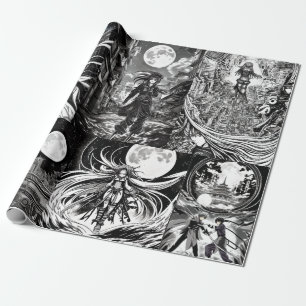 Anime Coloring Book Wrapping Paper