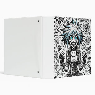 anime comic cheerful art original blu_eyes black_a binder