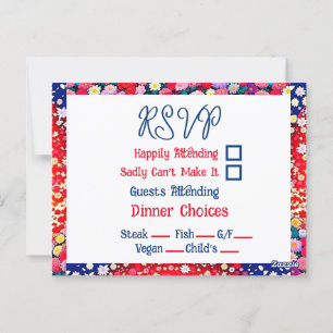 Anime Couple Unique Wedding RSVP Postcard
