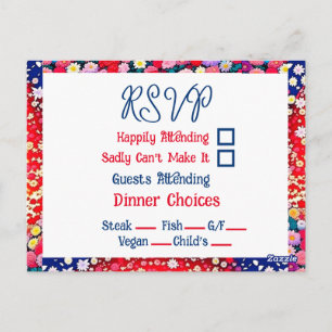 Anime Couple Unique Wedding RSVP Postcard