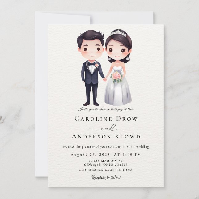 Anime Couple Wedding Invitation (Front)