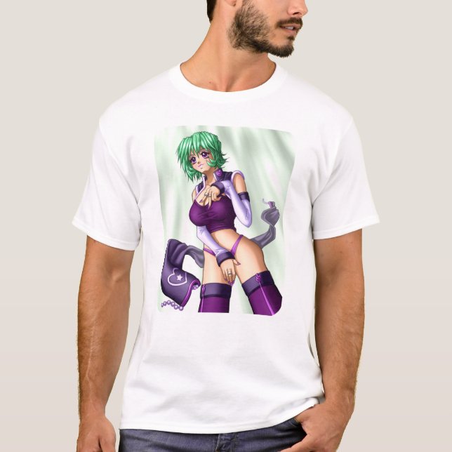 Anime Cover up Girl T-Shirt (Front)
