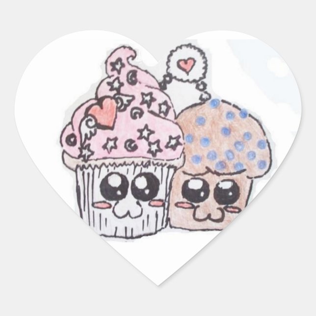 anime cupcake et muffin dans les autocollants d'am (Devant)