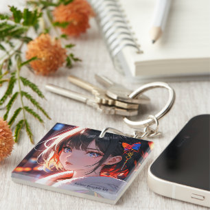 anime cute girl design keychain