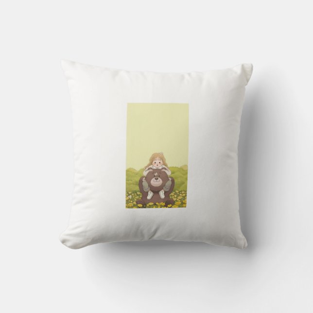 Anime Cute Throw Pillow (Front)