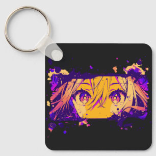 Anime Cyberpunk Aesthetic Glowing Eyes Keychain