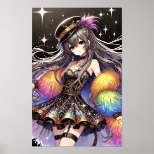 Anime dancing girl poster