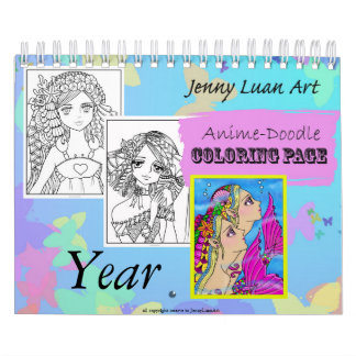 Anime Doodle Zodiac Colouring Calendar