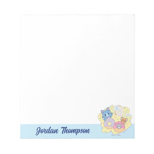 Anime Doughnut Delights with Tom, Jerry, and Tuffy Notepad (Front)