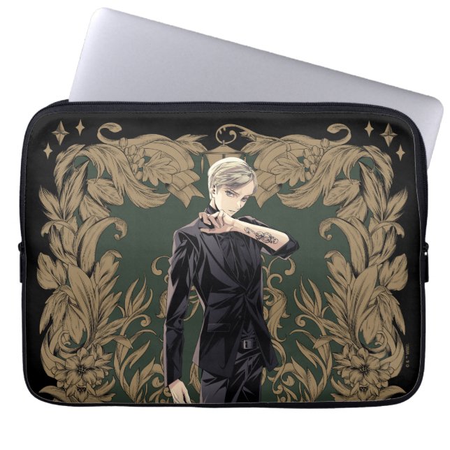 Anime Draco Malfoy Ornate Frame Laptop Sleeve (Front)