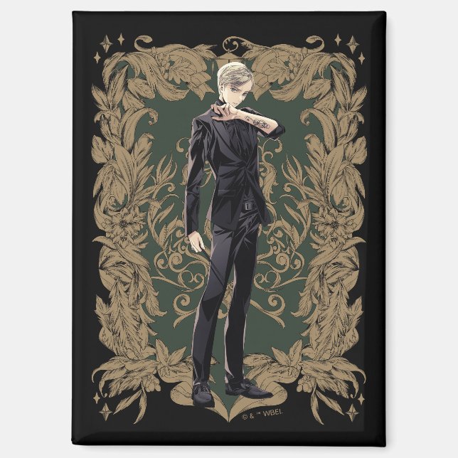 Anime Draco Malfoy Ornate Frame Magnet (Front)