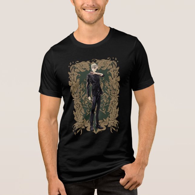 Anime Draco Malfoy Ornate Frame Tri-Blend Shirt (Front)