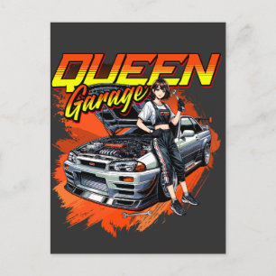 Anime Drift Mechanic Car – Garage Queen Art Holiday Postcard