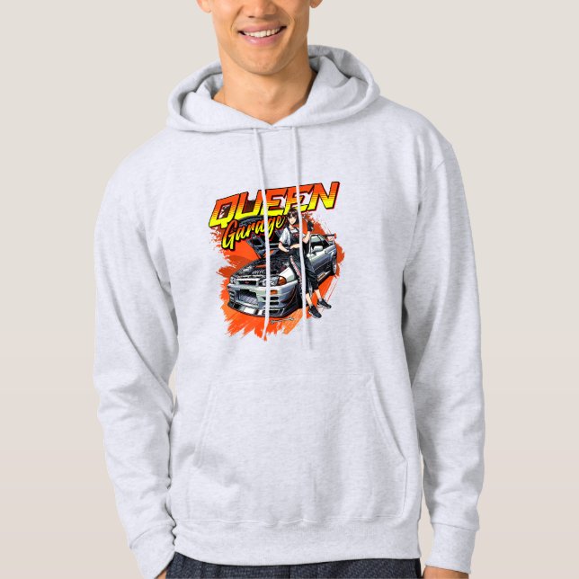 Anime Drift Mechanic Car – Garage Queen Art Hoodie (Front)