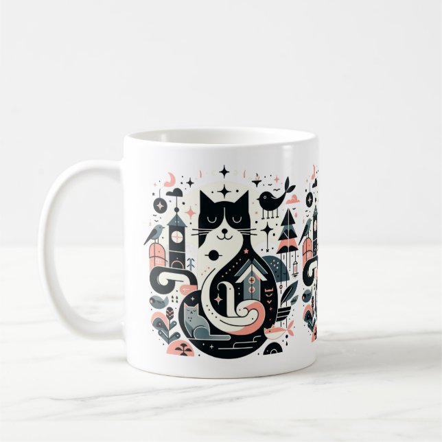 Anime drôle chat Mug (Gauche)