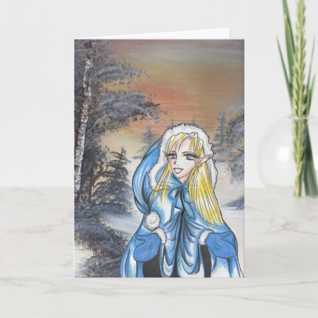 Anime Elf Holiday Card (Front)