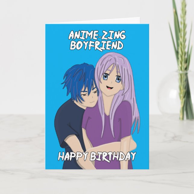 Anime Extraordinaire Boyfriend Carte d'anniversair (Devant)